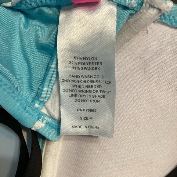 Betsey Johnson Allure Stripe High Waist Bikini Size M Blue - Picture 7 of 9